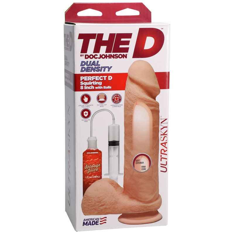 Doc Johnson - The D Perfect D Squirting Cock 8'' with Balls